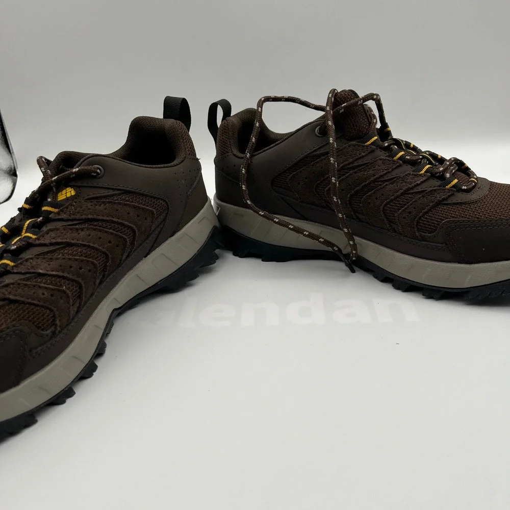 Columbia Strata Trail Low Hiking‎ Shoes Mens 9 Brown Cordovan Mesh Suede Rugged